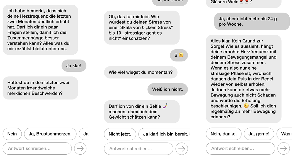 Conversational UI Health.ai MVP chat interface